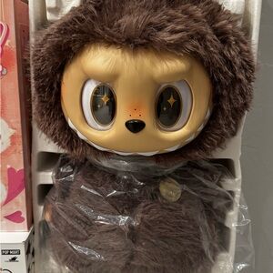 Plush Brown Monster Toy with Big Eyes